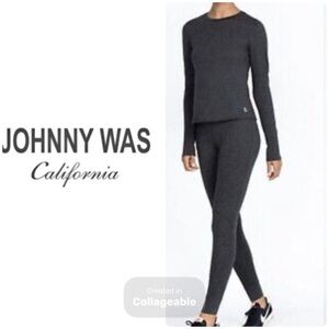 ‼️WOW‼️CALME by Johnny Was Charcoal SET - Top & Leggings‼️NWT‼️🩶🩶🖤🩶🖤